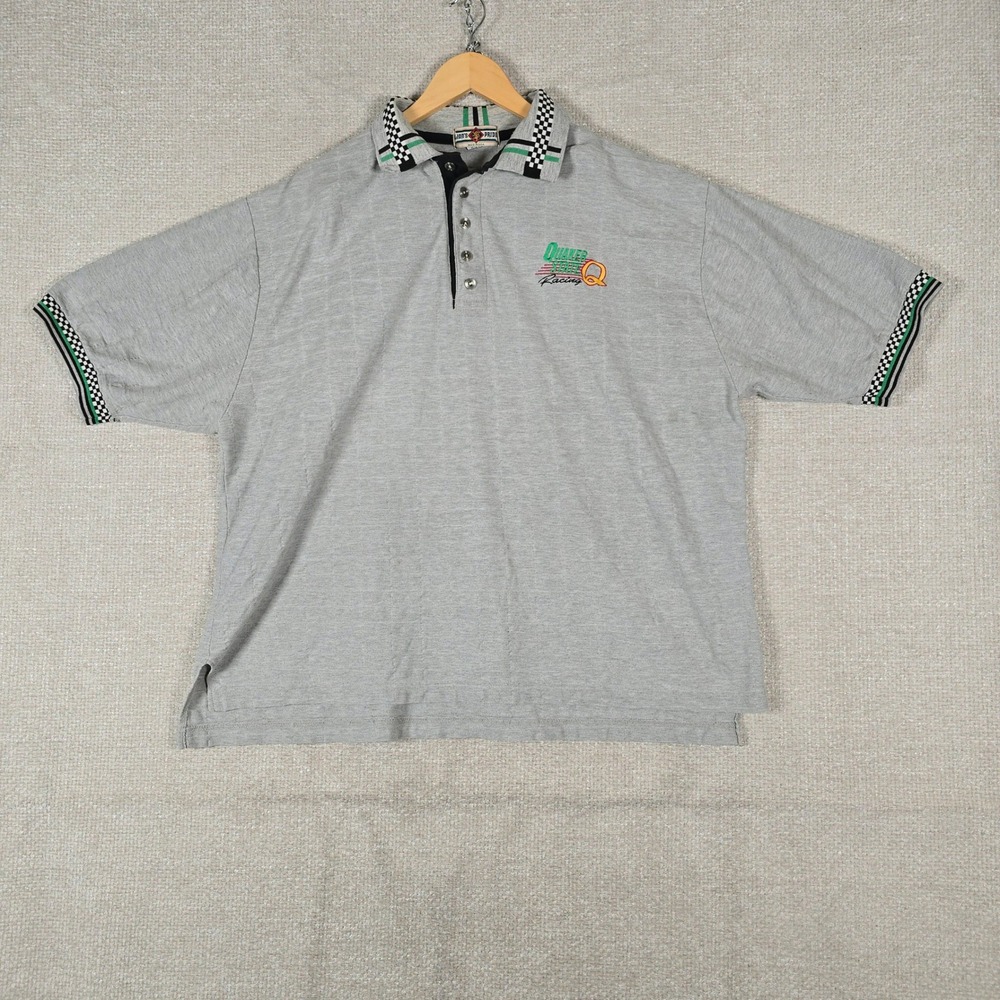Vintage Lions Pride Quaker State Racing Polo Shirt Mens XXL Gray Made‎ in USA